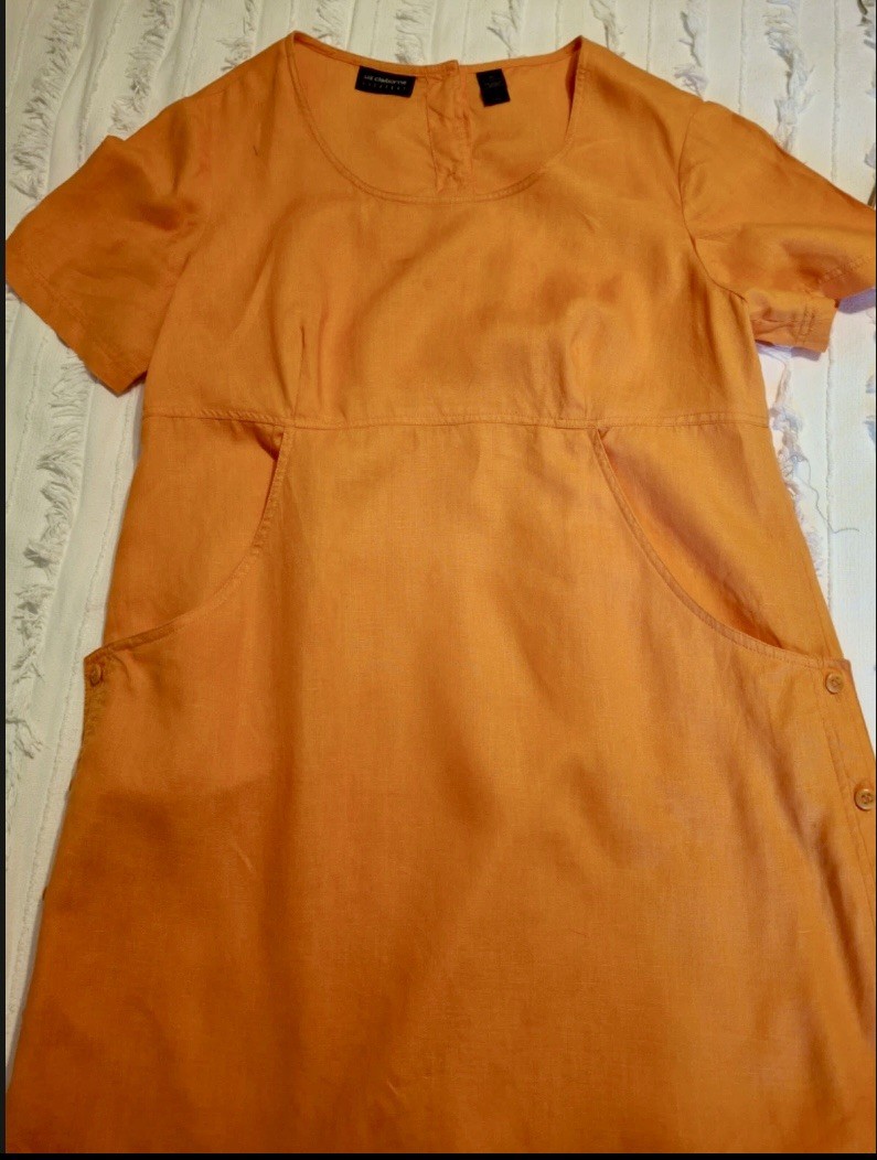 Liz Claiborne Liz Sport Linen Dress Size XL Orange