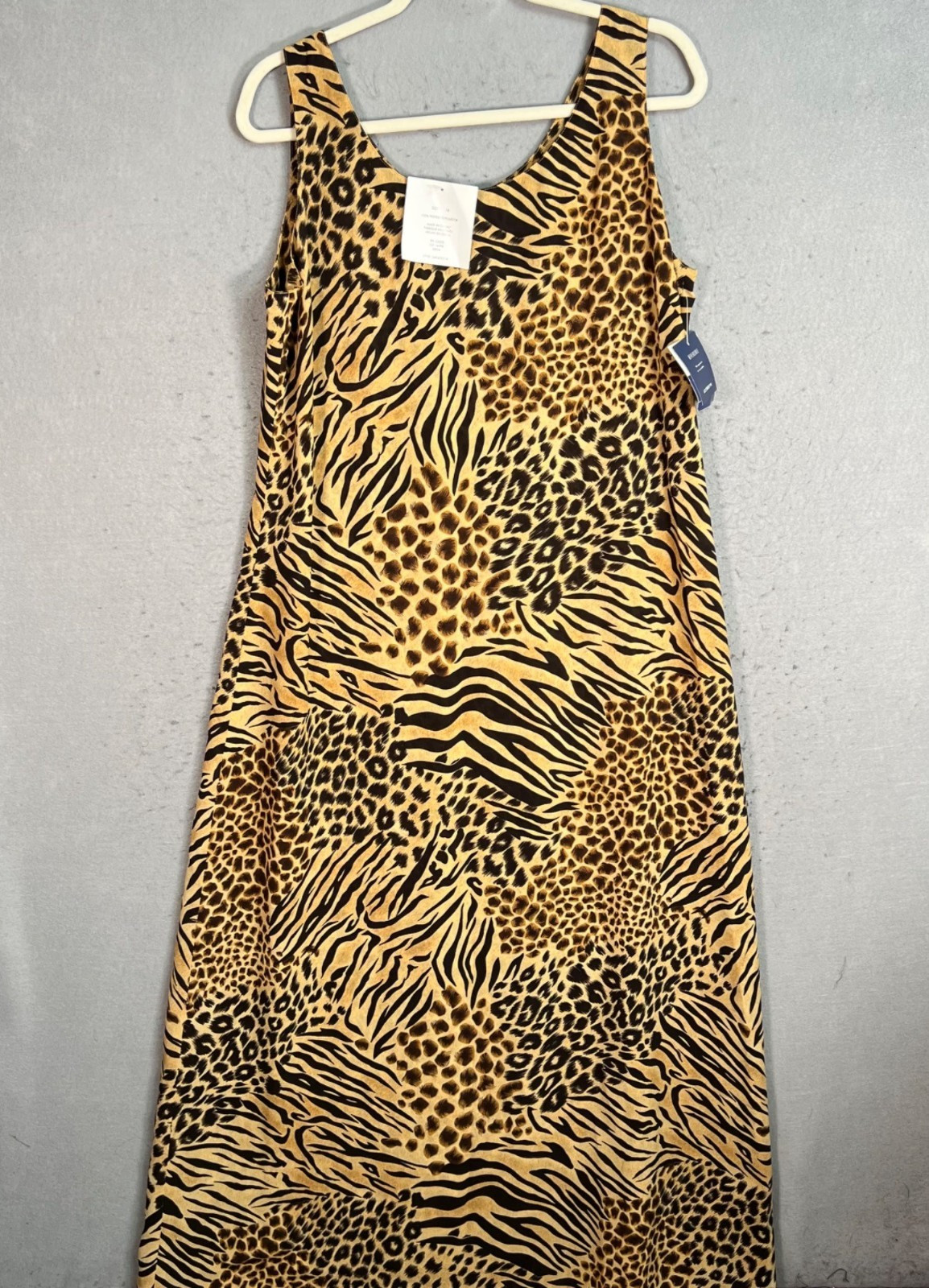 Liz Claiborne Reversible Animal Print Maxi Dress Size 16 Polyester NEW!