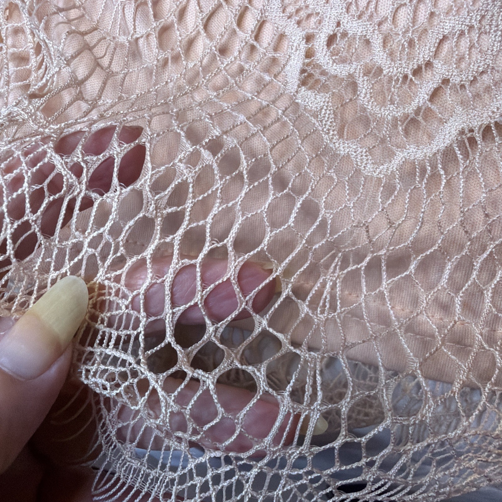 Soieblu Lace Overlay Lined Medium Romantic Boho Dress Beige Nude