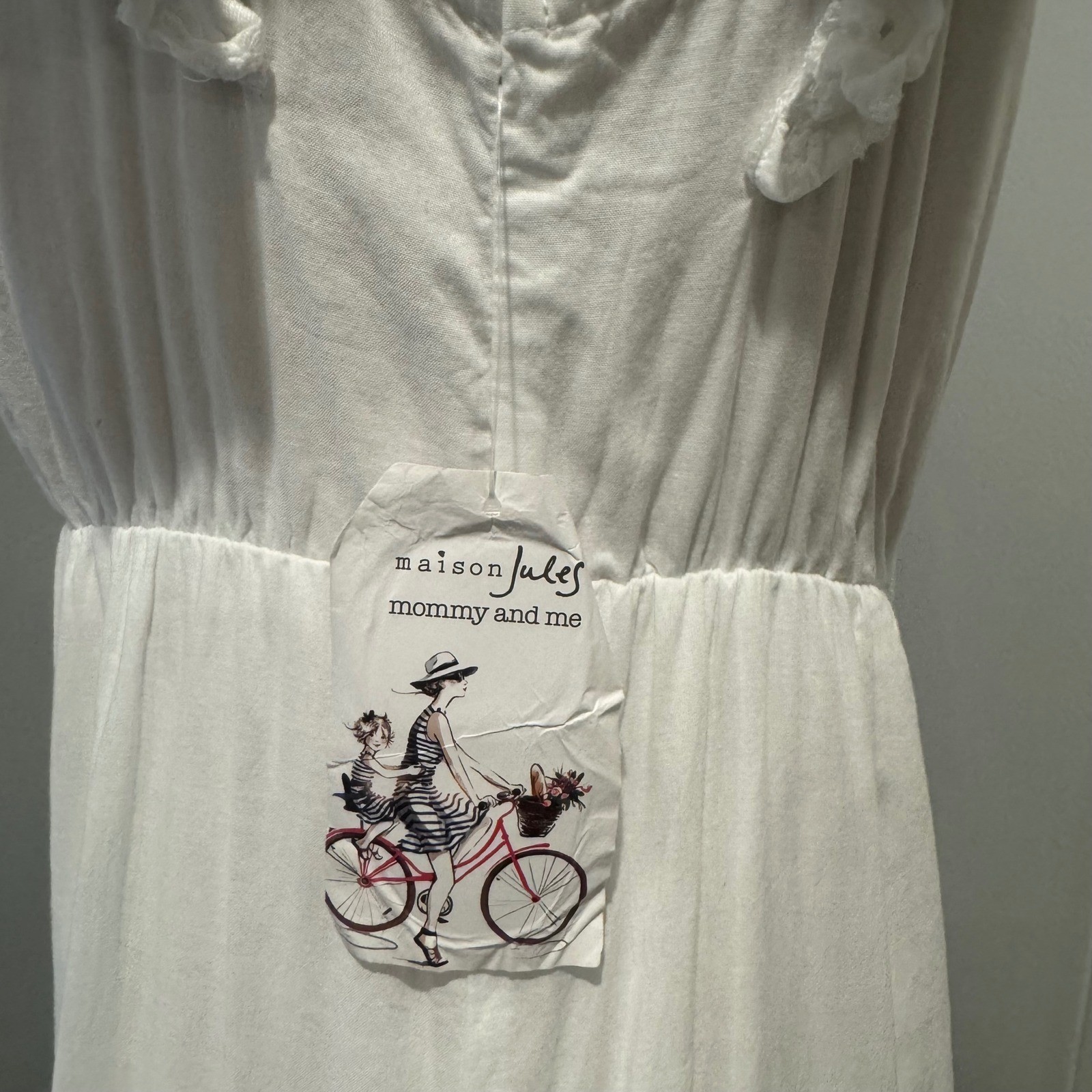 Maison Jules White Maxi Dress Eyelet Tiered Breezy Summer | Size Small NWT