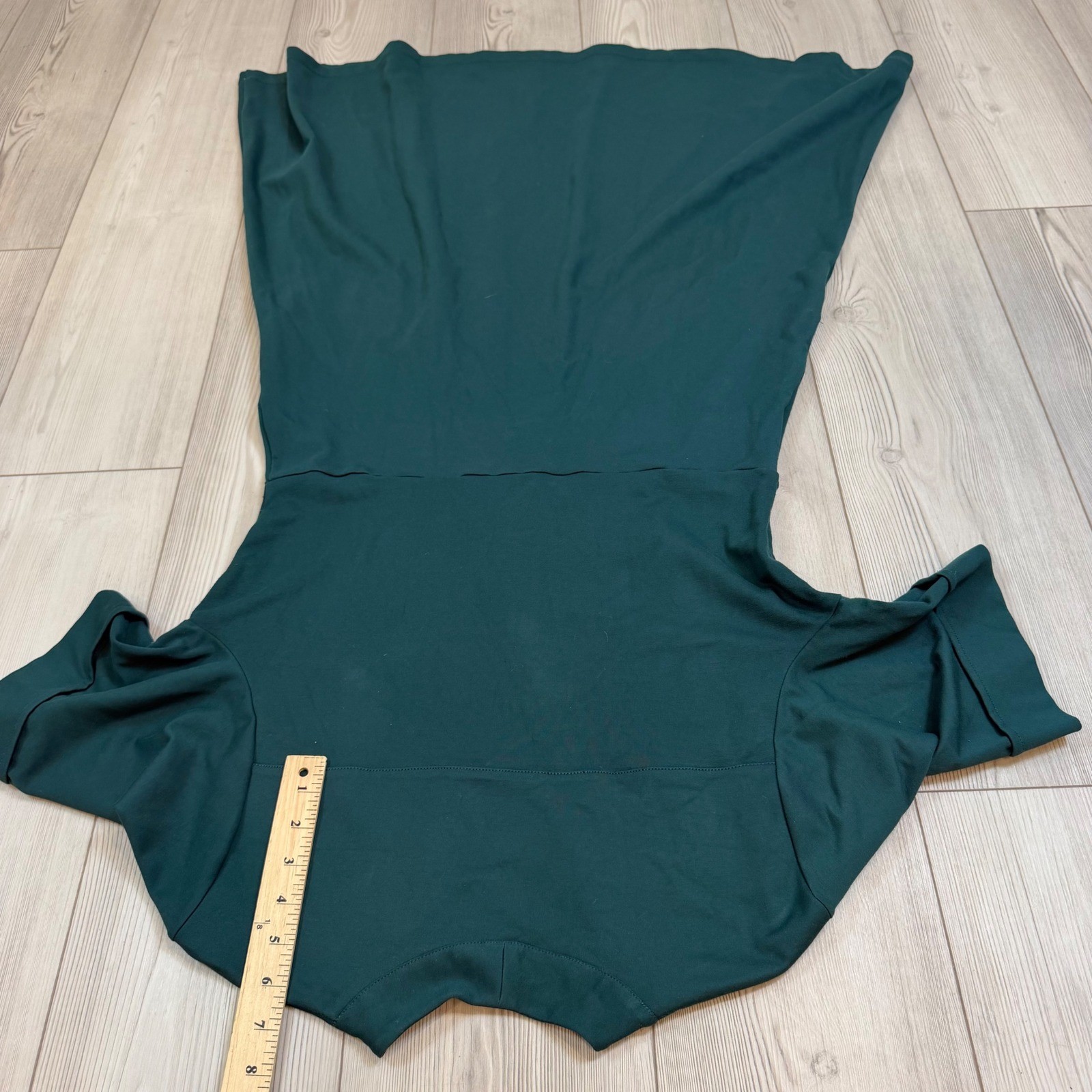 Betabrand Forest Green Ponte Fit and Flare Dress Short Sleeve V-Neck XL