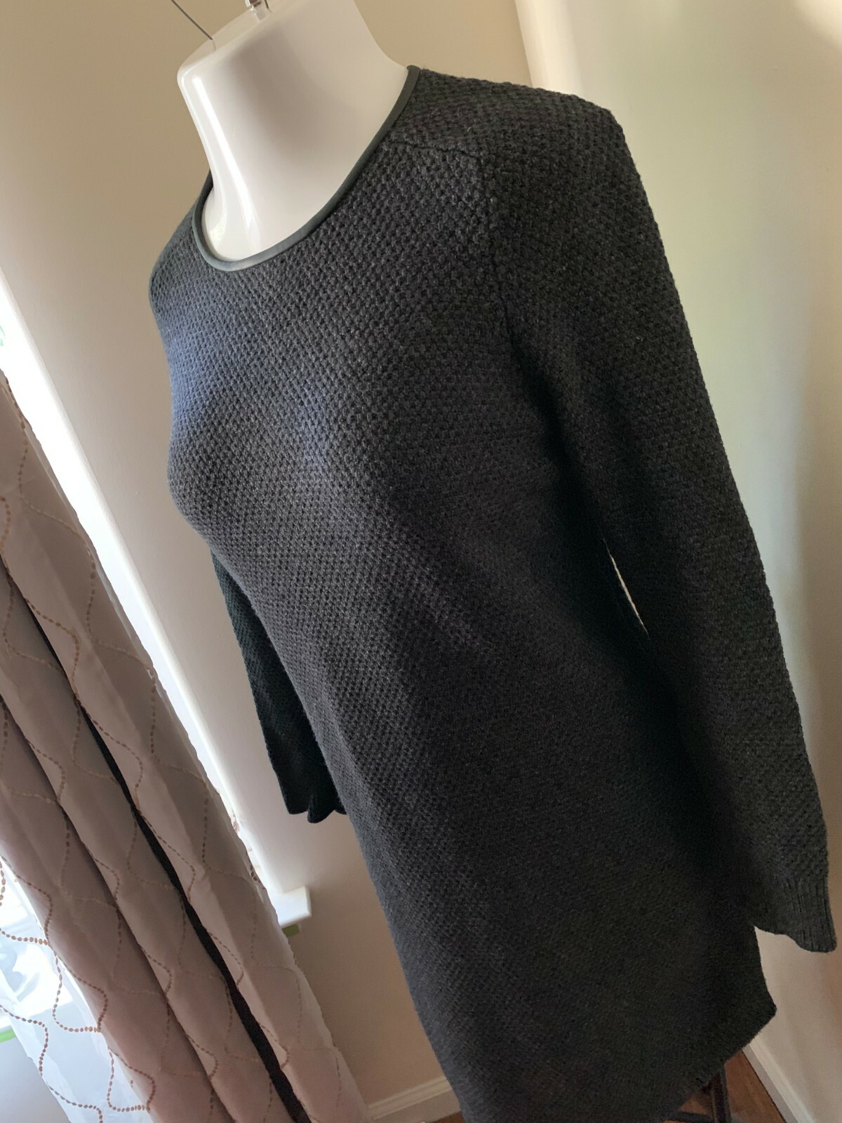Ann Taylor Loft THICK Gray Cotton Camel Hair Blend Sweater Dress, Women’s L