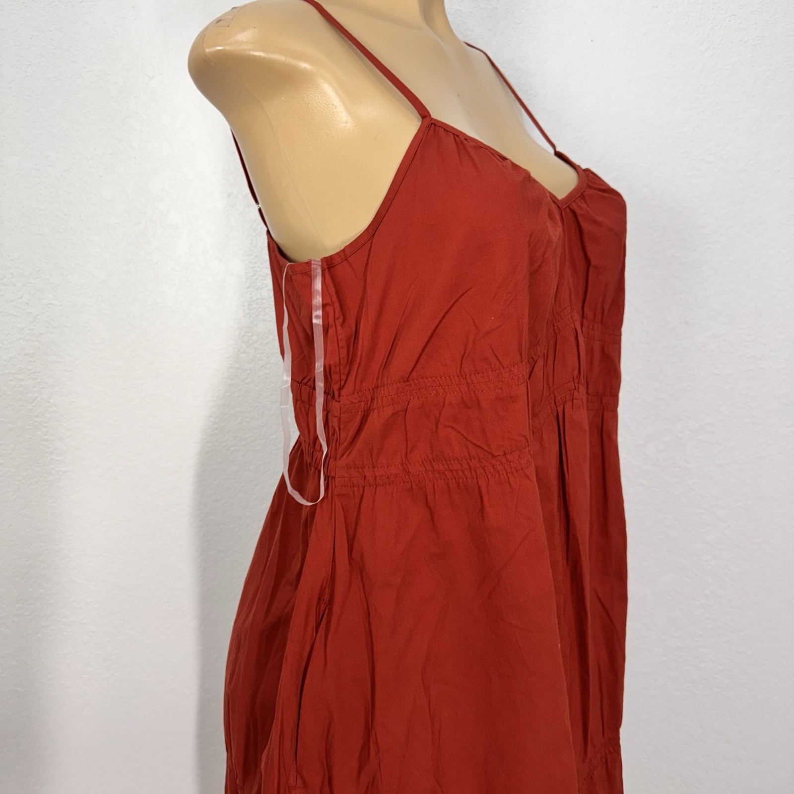 Time & Thru Brick Pockets Maxi Dress Womens Size S Casual Pull Over Strapy New