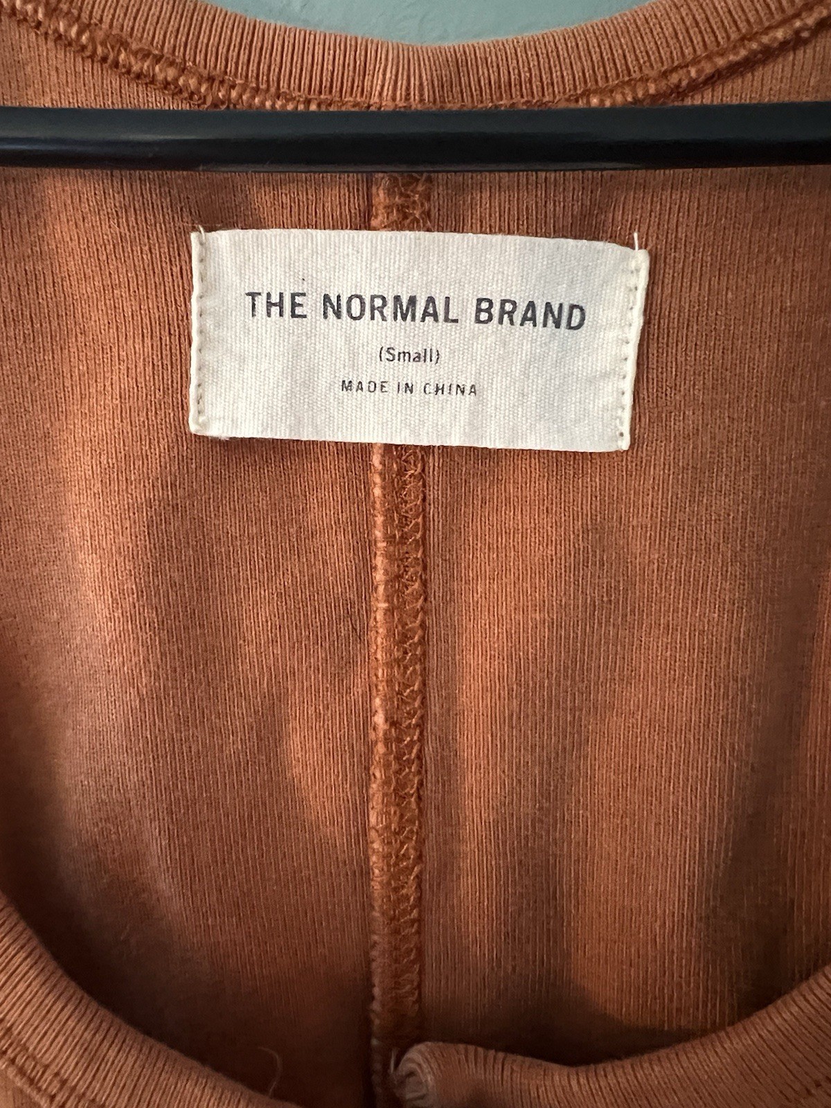 The Normal Brand Sleeveless Henley Tank Dress in Rust Orange – size (S)