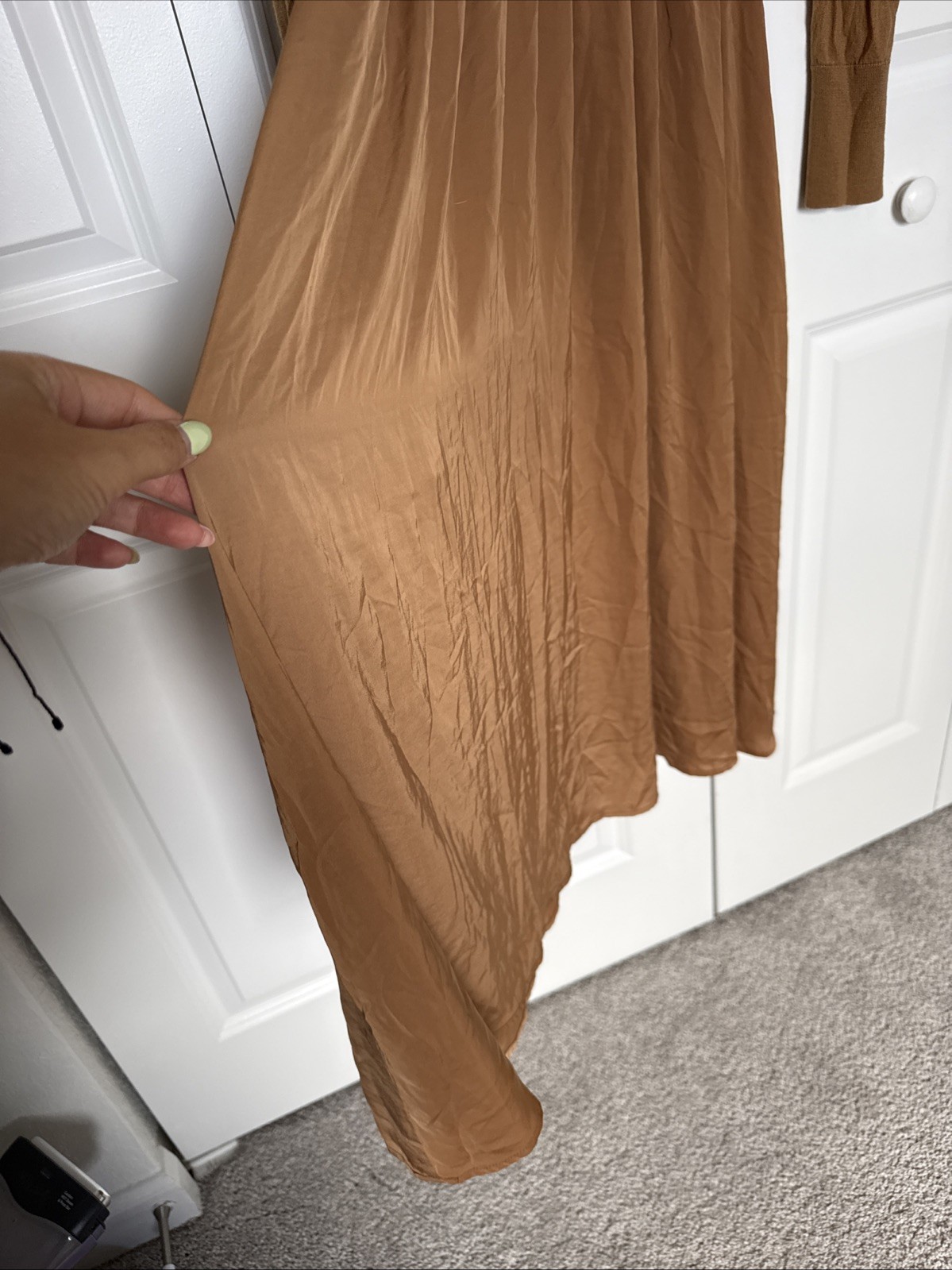 Nordstrom Pleaded Wool Top Dress Flowy Skirt Longsleeve Size S