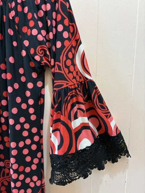 White Mark Dress Lace Crochet Stretch, Black, White, Pink, Red Size 2x