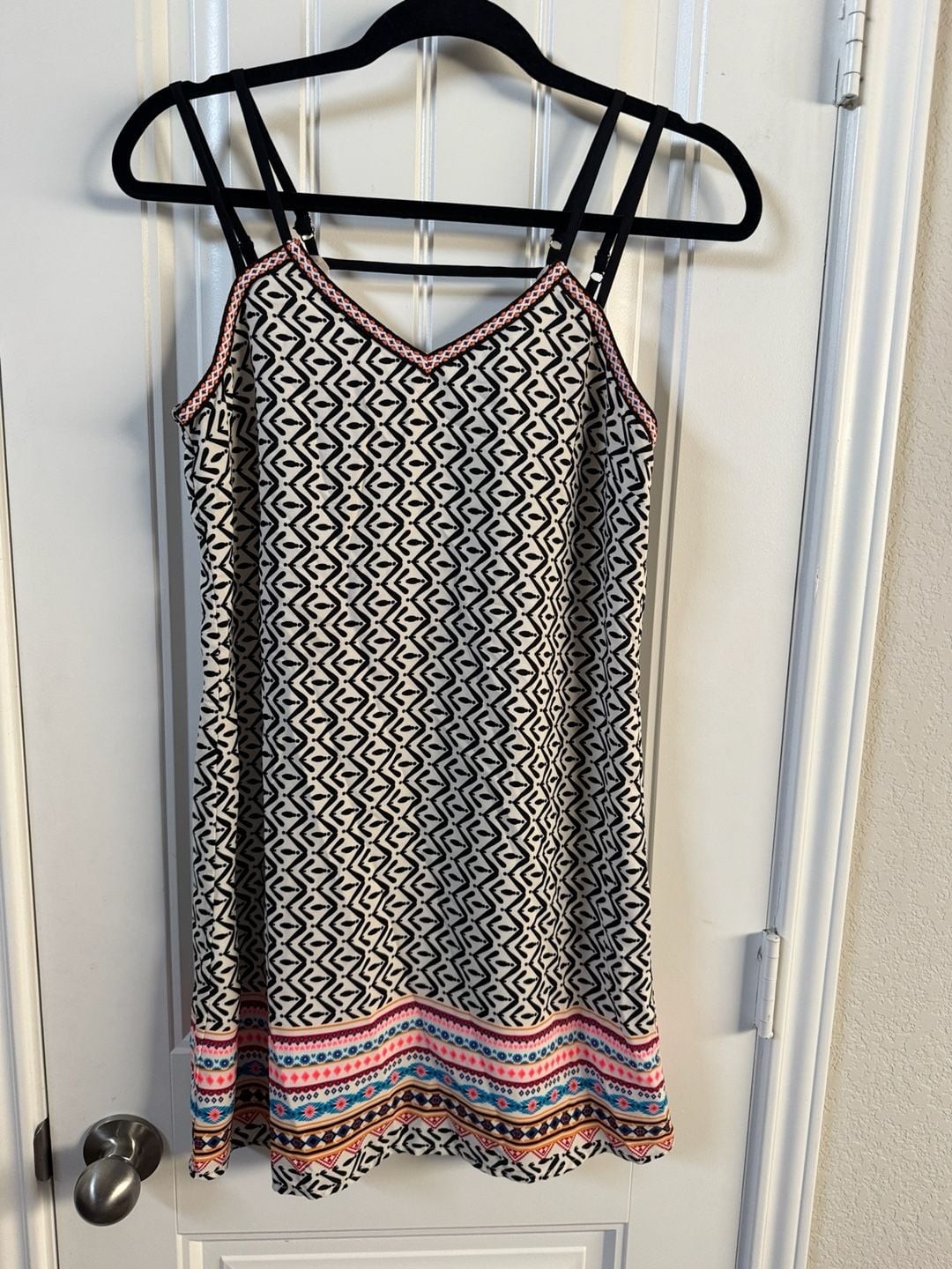 Skies Are Blue Women’s Geometric Print Shift Mini Dress artsy festival