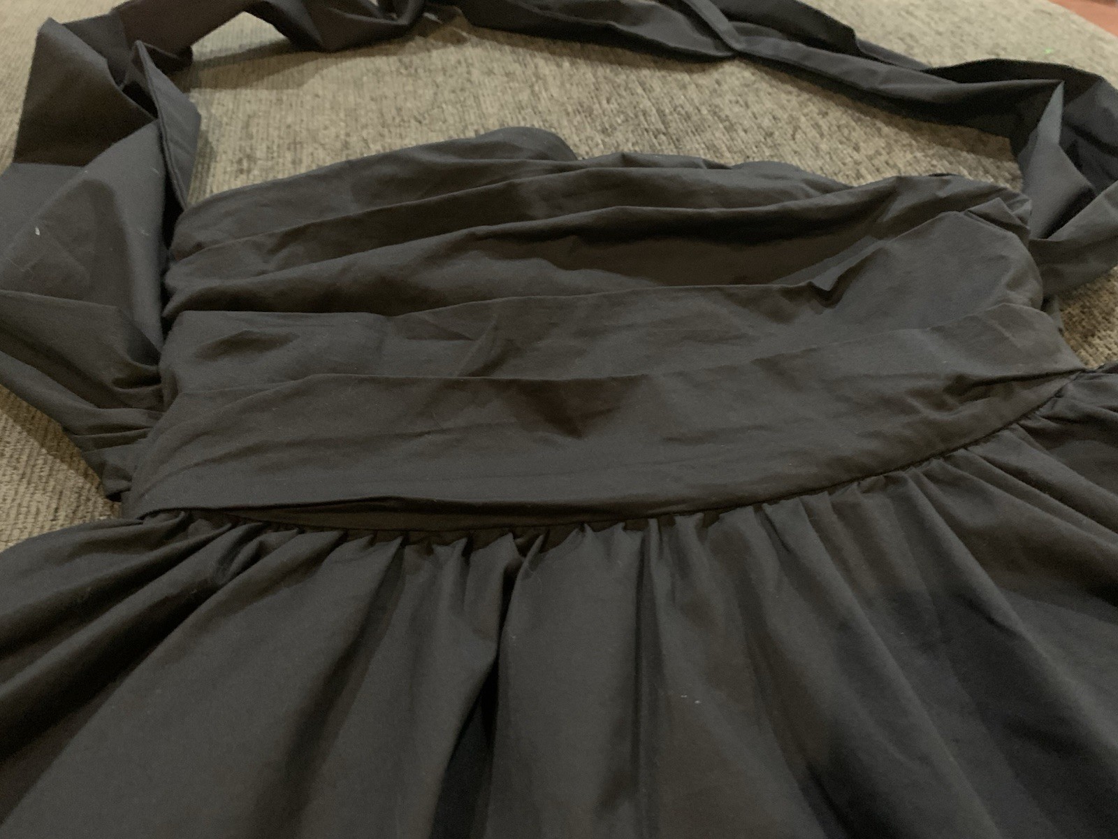 LuFeng Strapless Bow Pleated Mini Dress Black Tulle Lined Size L