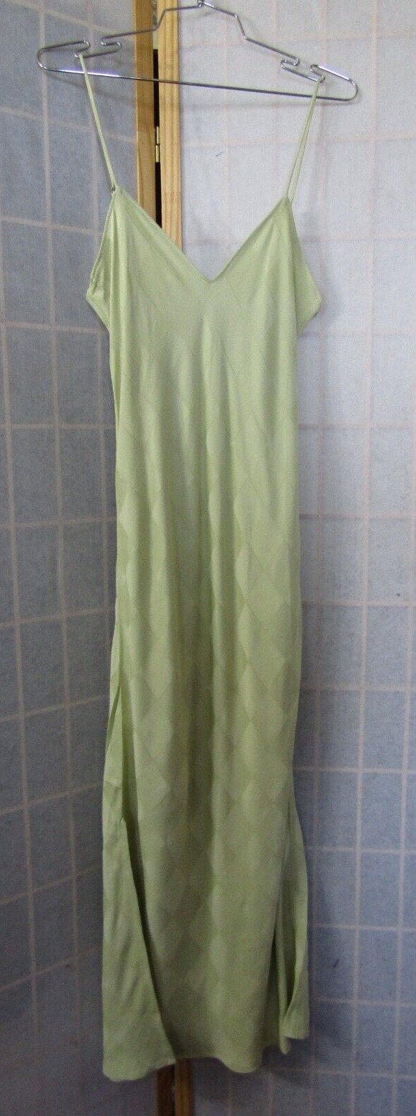 NWT Pistola: Mari V Neck WOMAN’S Slip Dress Citron Grid Pale Green Size S