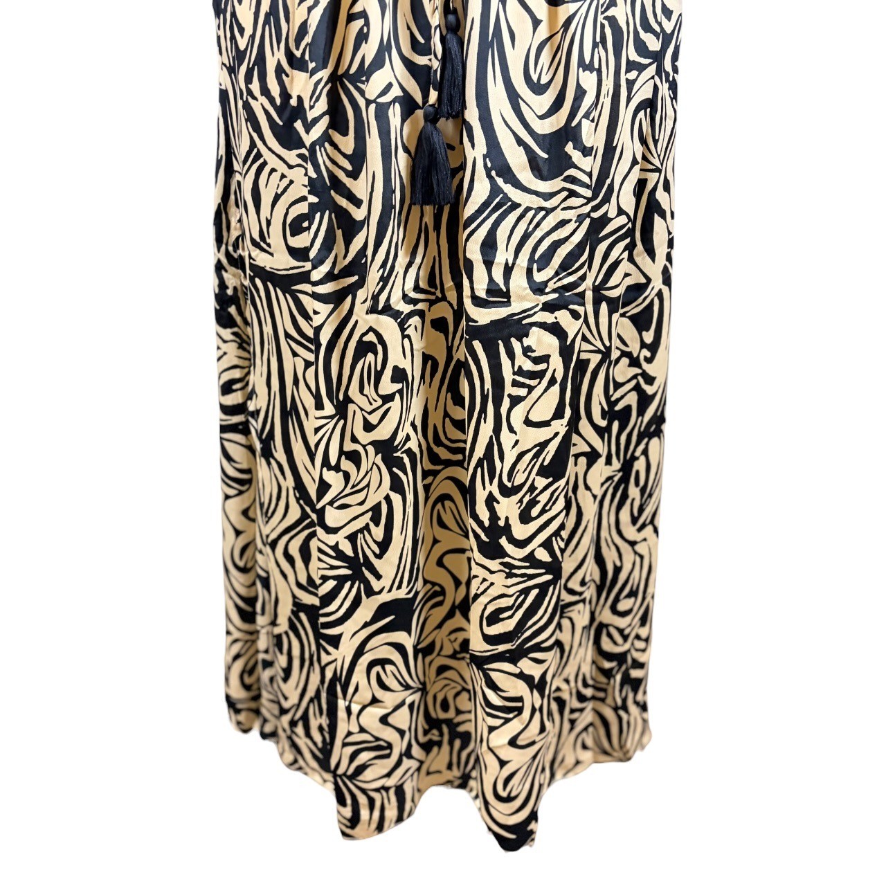 NWT WHITE WAVES 100% Silk Kimono Sleeve Beach Boho Maxi Dress, L/XL