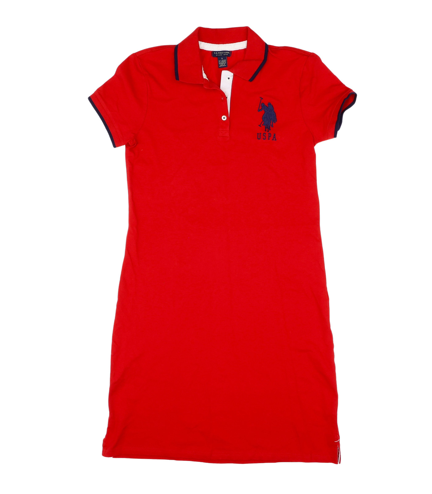 U.S. Polo ASSN. L54910 Womens Red Triple Crown Polo Dress Size S