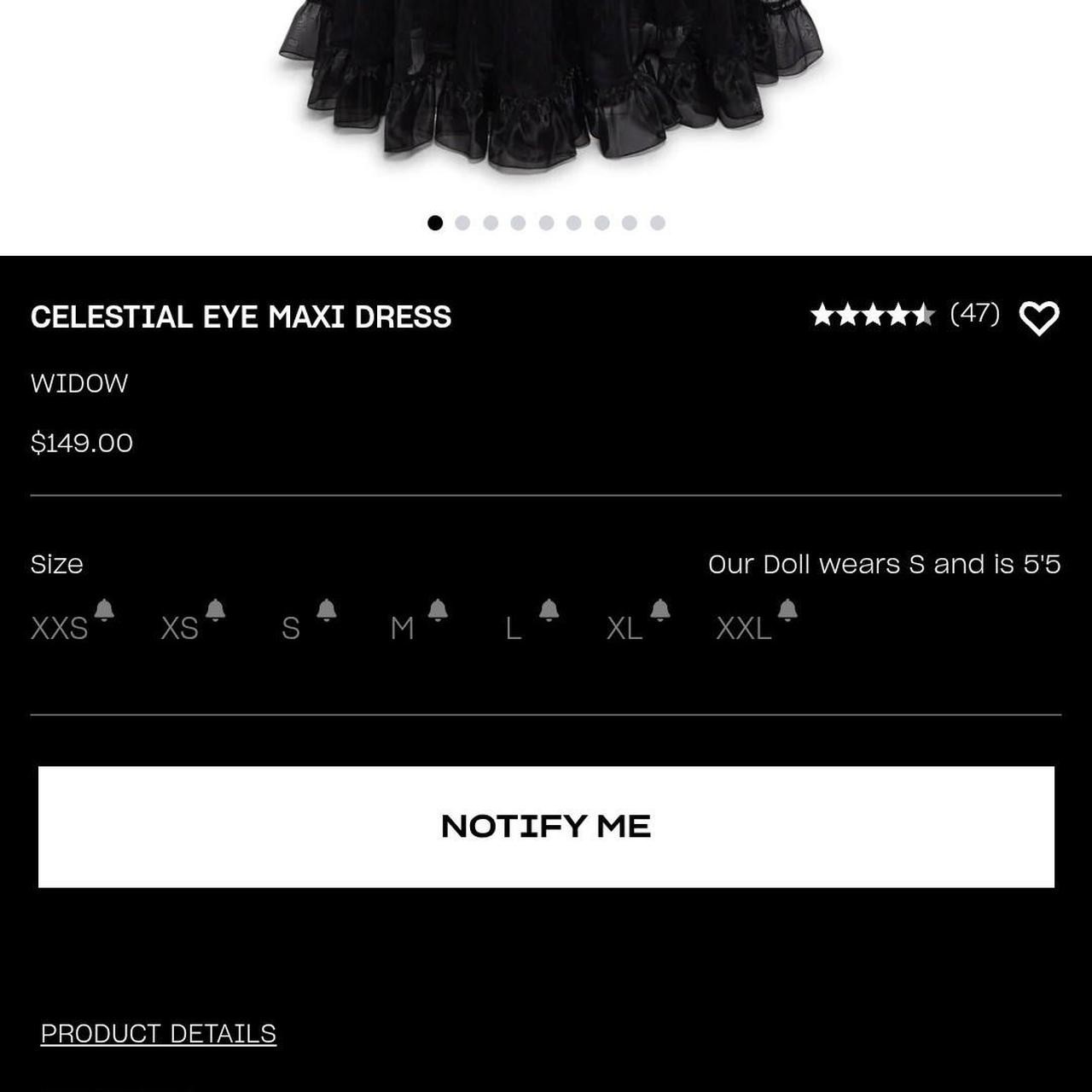 Dolls Kill Widow Wednesday Adams Style Dress Deadstock