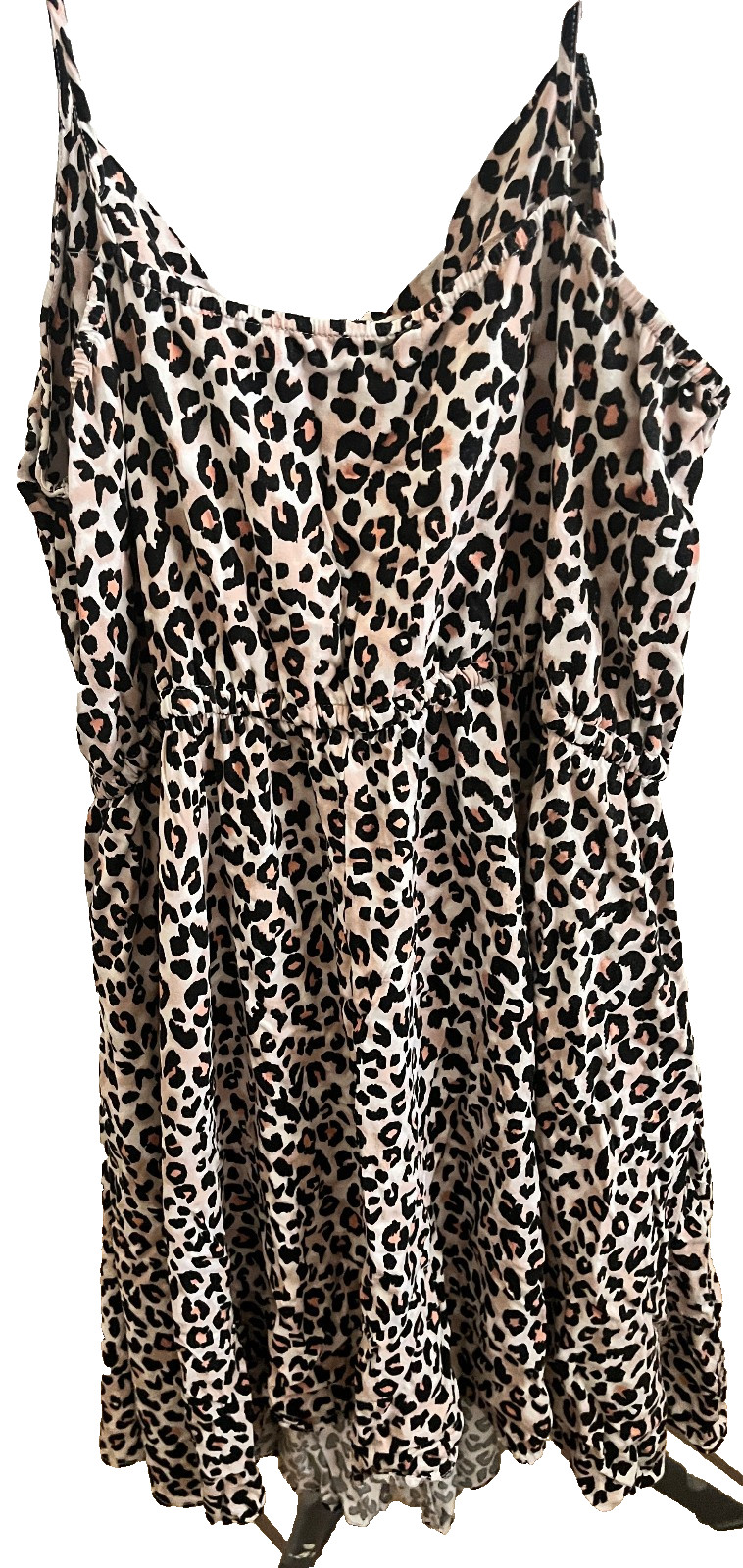 City Chic Leopard Print Flaring Sun Dress size M/18 with cinch in waiste