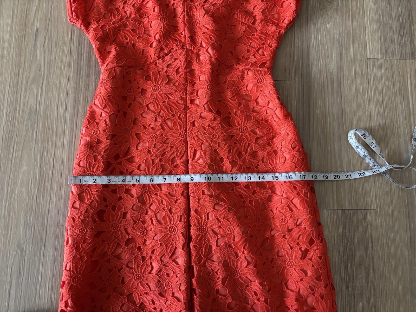 Banana Republic Dress Mini Orange Crochet Knit V-Neck Women 00P Office Wedding