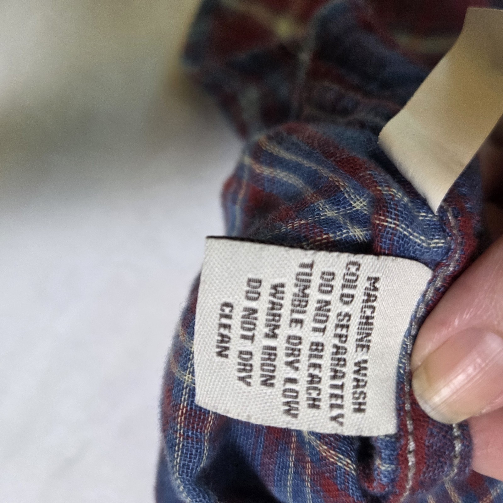 Ryan Michael Indigo Plaid Cotton Gauze Western Snap Front Shirt Dress Medium