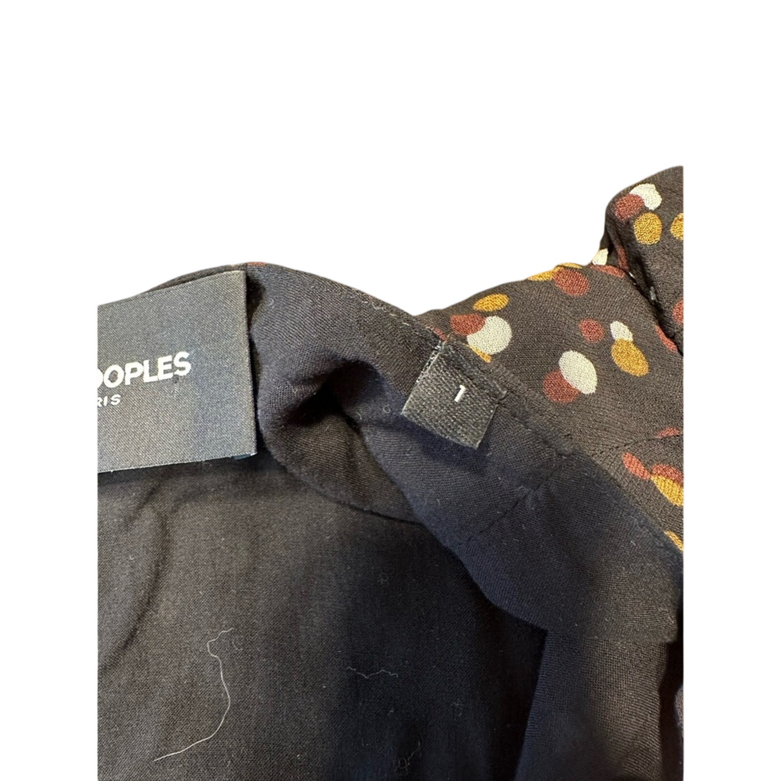 The Kooples Polka Dot Button Print Mini Size 4 Black Brown EUC