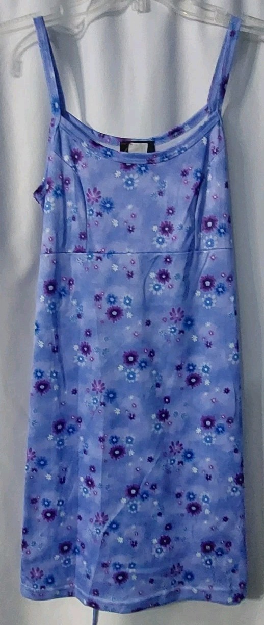 Candy Rocket Slip Dress Size Small Purple Floral Back Tie Length 33″