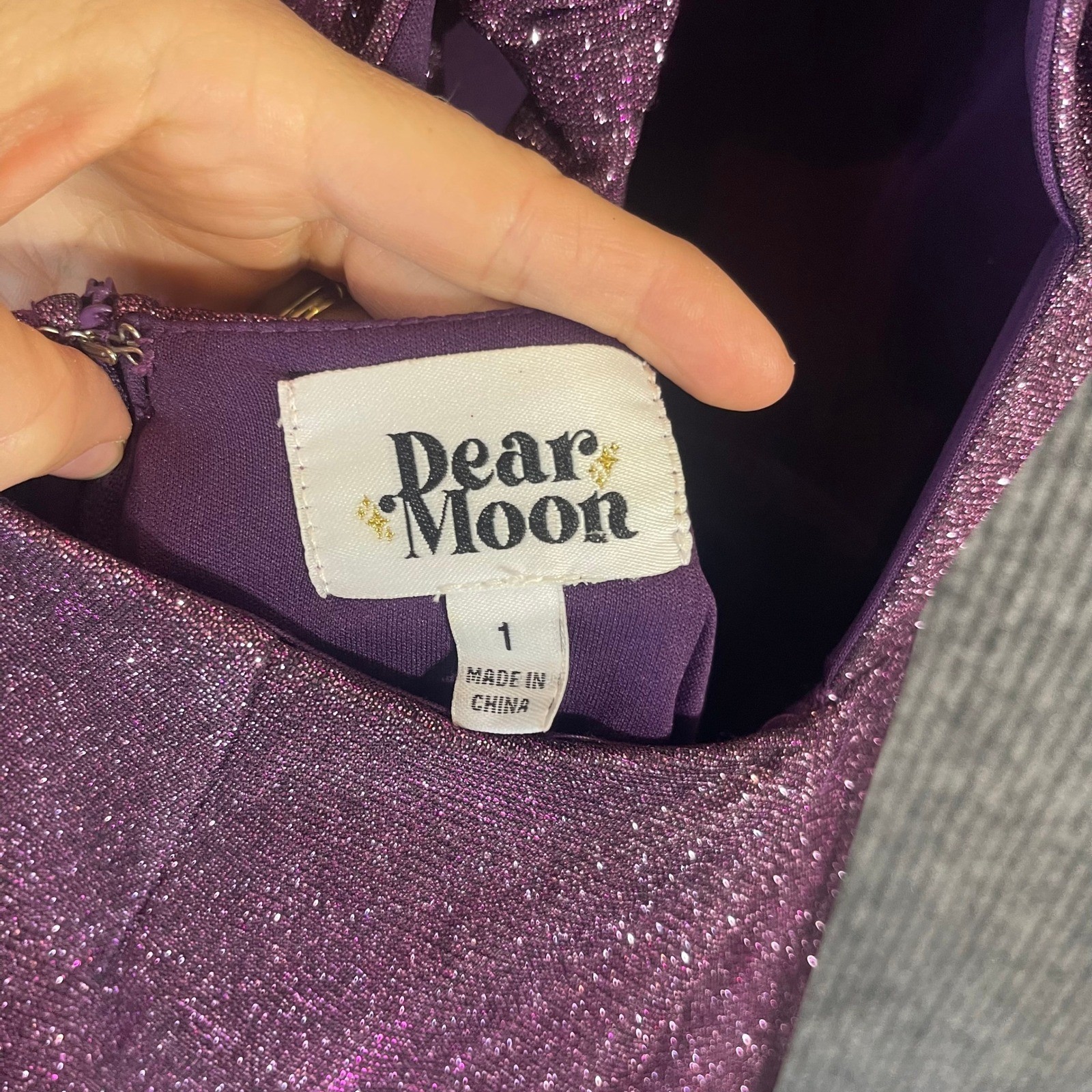 Dear Moon Glitter Ruffle Backless Bow Tie Mini Dress Junior 1 Purple Y2K Fairy