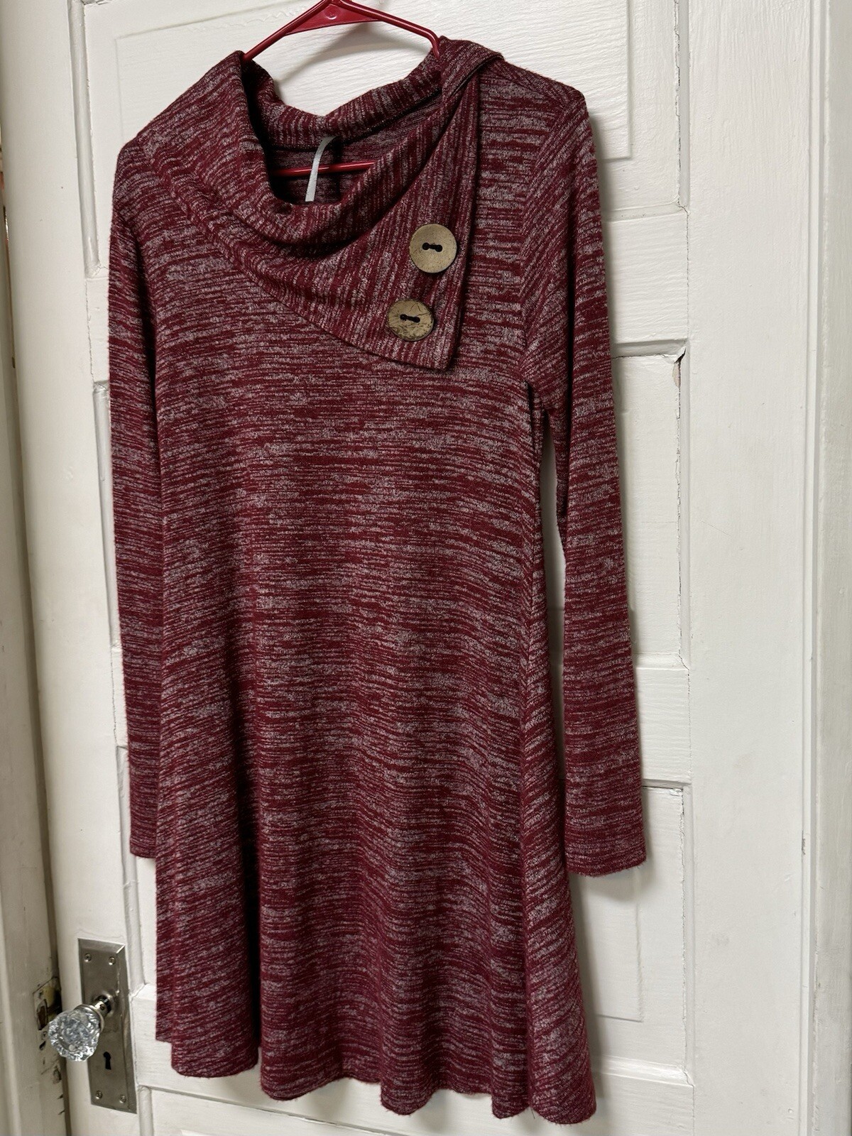 Red Lolly Maroon Long Sleeve Dress Small