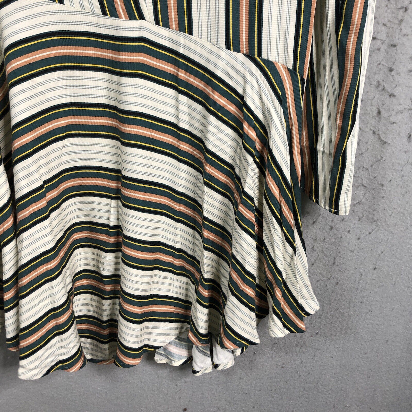 BCBGeneration Dress Womens Large Striped Drop Waist Rayon Retro Modern NEW