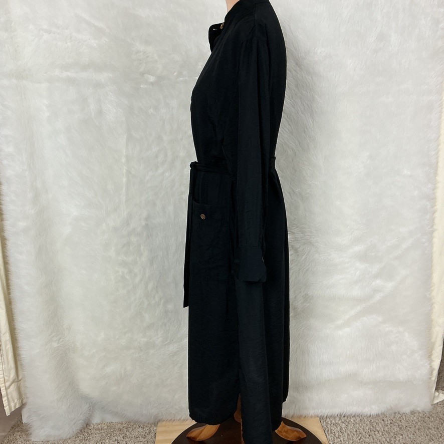 Vince Black Long Sleeve Belted Button Front Minimalist Shirtdress M