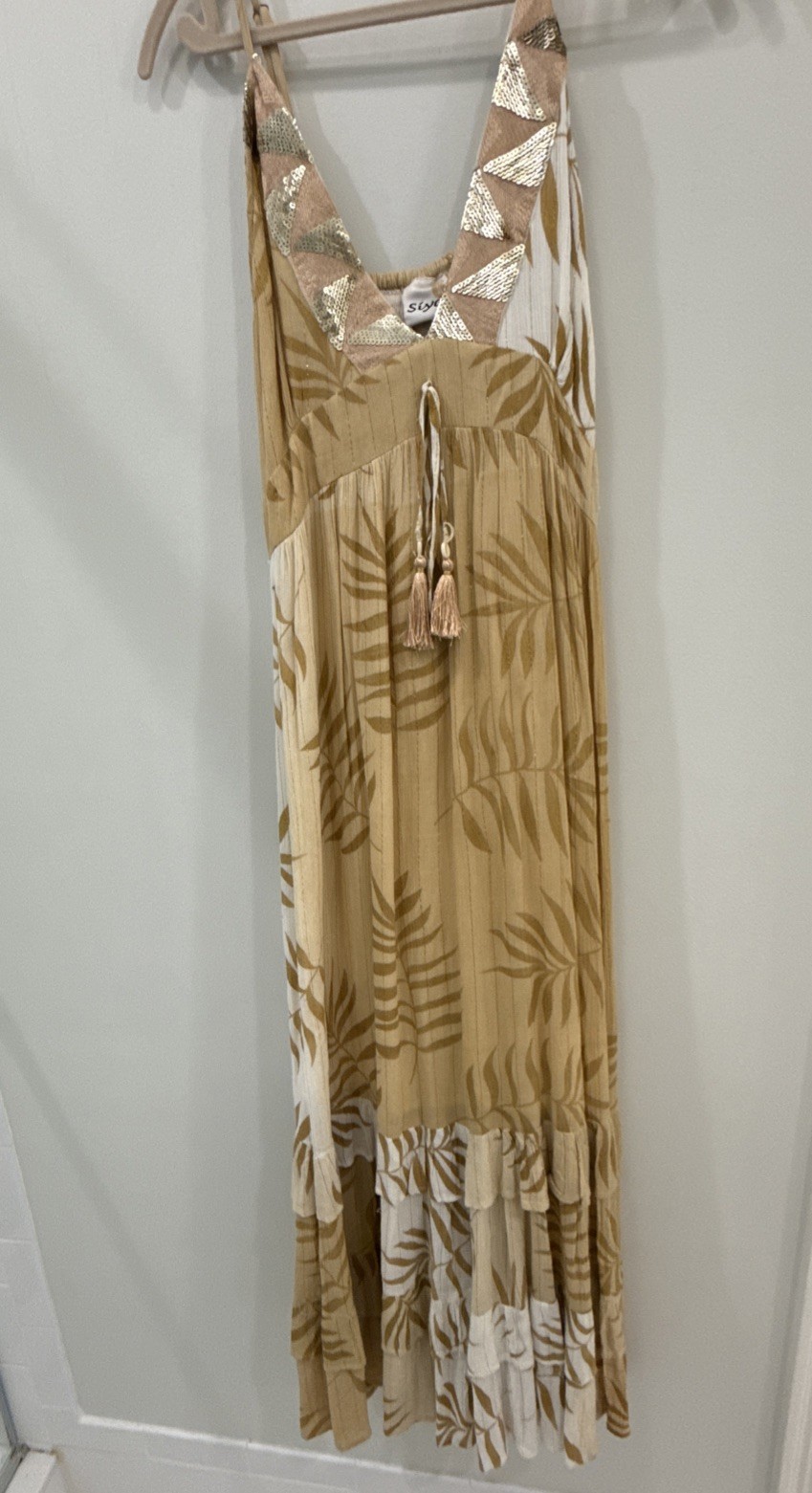 Siya Yellow/beige Maxi Dress One Size Summer Beach Boho