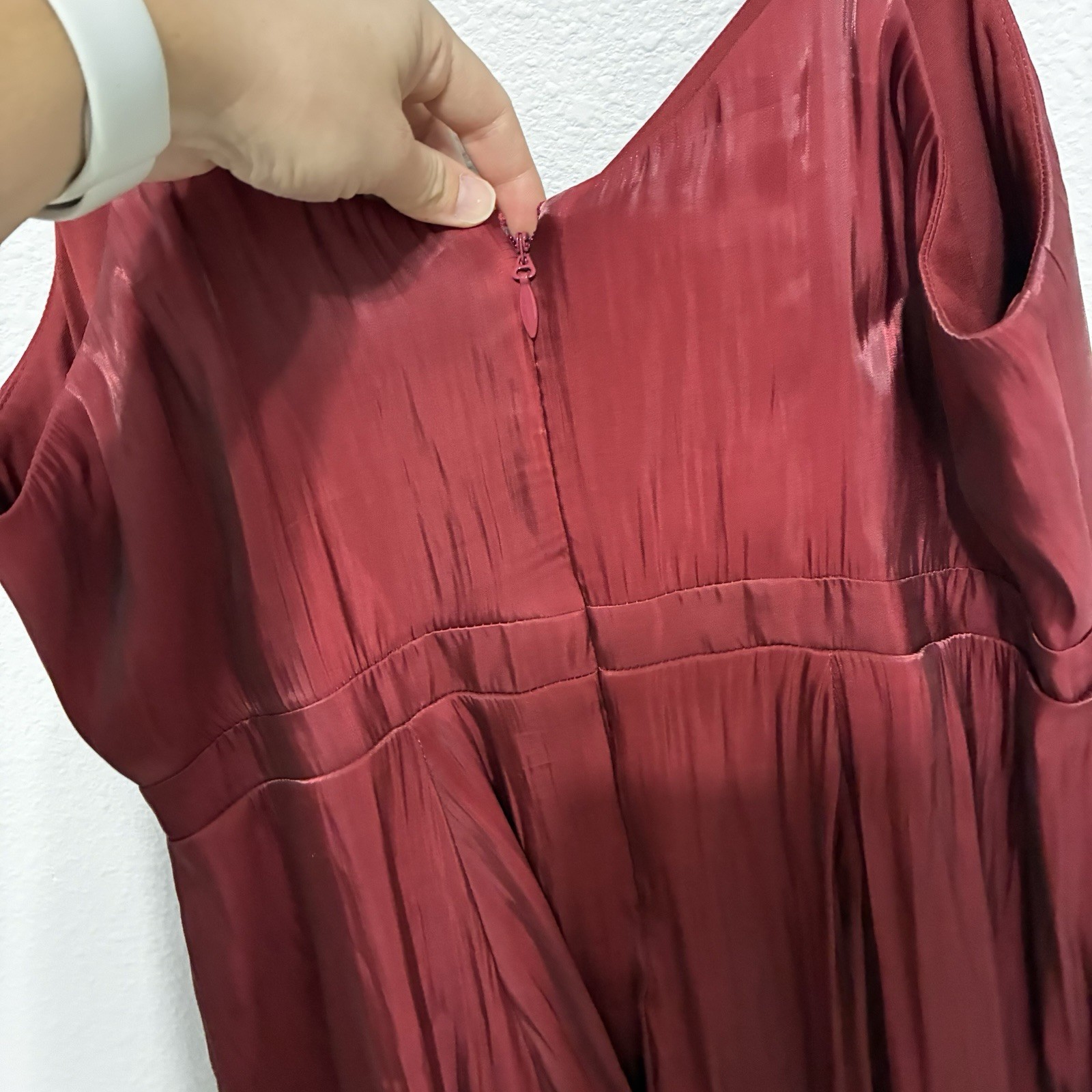 Torrid Dark Red Pleated Fit & Flare Dress 12 Mini V-Neck Spaghetti Strap