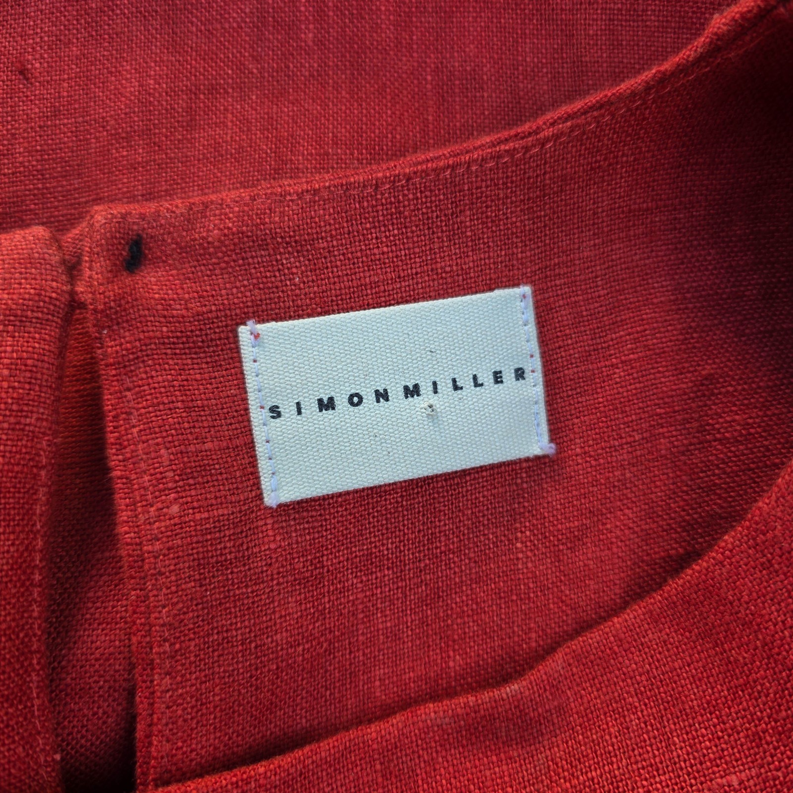 Simon Miller Linen Lagenlook Tunic Dress Rust Red Open Side Layer USA Sz 1 Lagom