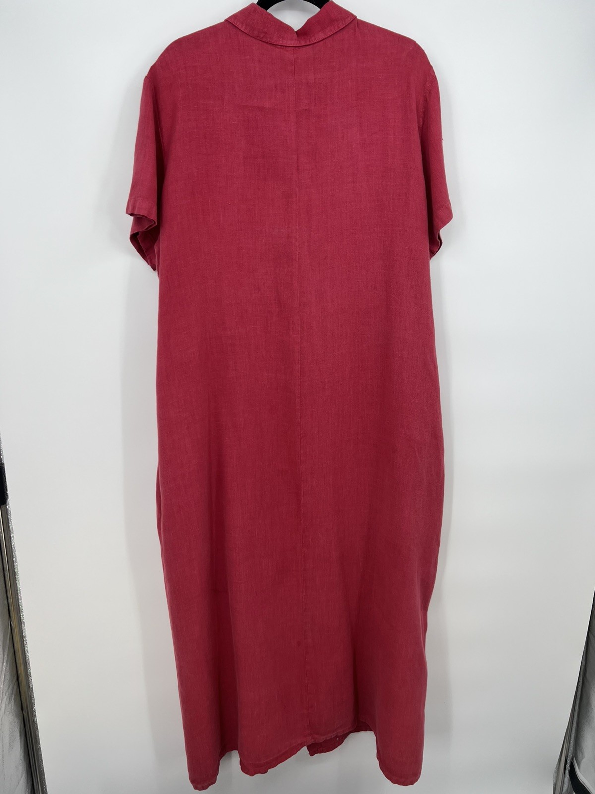 Sunbelt Red Raspberry Dress Womens -size XL 100% Linen Lagenlook Vintage
