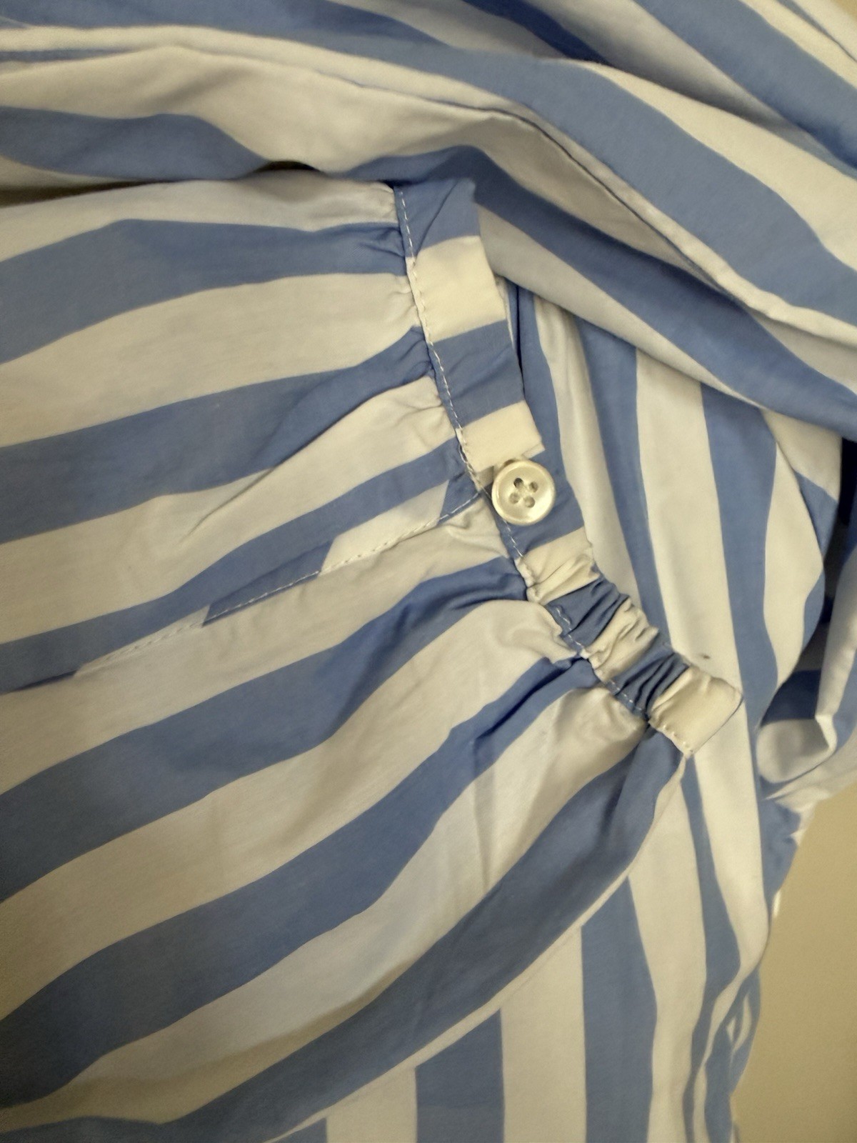 J. Crew SMALL Blue White Tiered Cotton Poplin Dress in Barrie Stripe