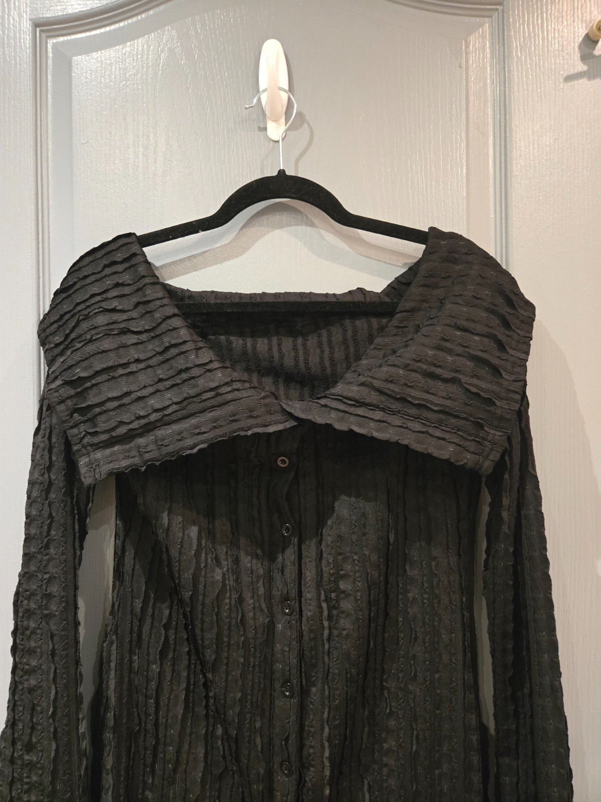 Off Shoulder Button Up Fringe Maxi Dress