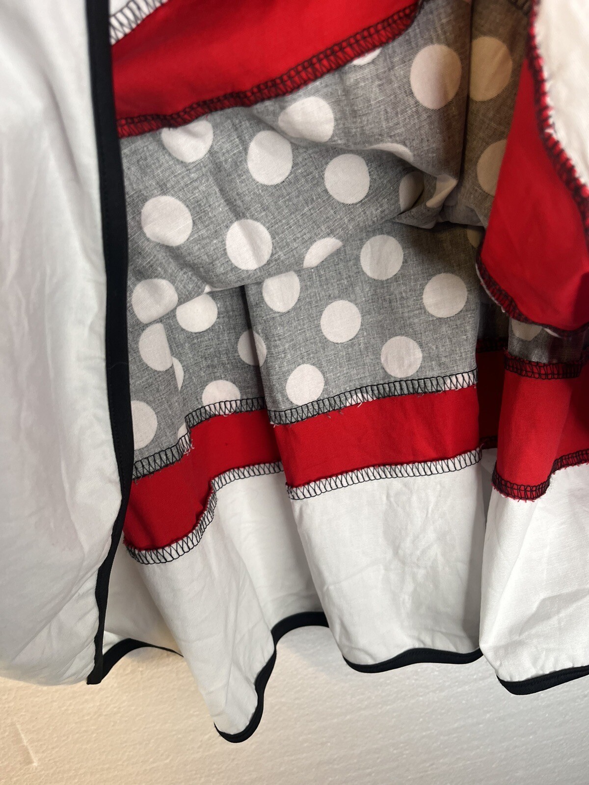 Nihsating Vintage Style Black Red White Polka Dot Rockabilly Swing Dress medium