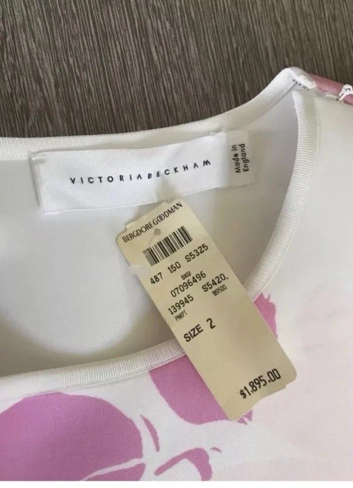$1895 MORE THAN 90% !! OFF VICTORIA BECKHAM COCKTAIL DRESS SZ UK 14 US 10