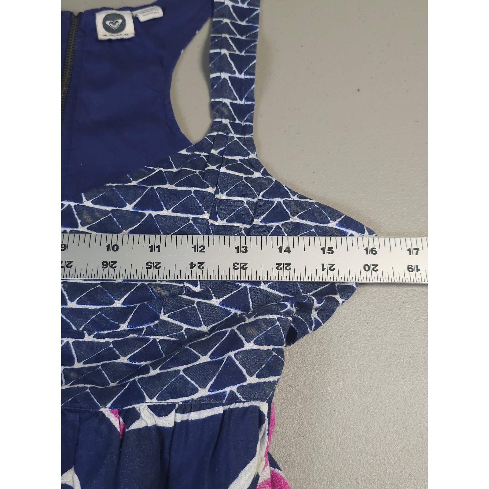 Roxy Geometric Cutout Back Mini Dress Y2K Inspired Surfcore Boho Festival M