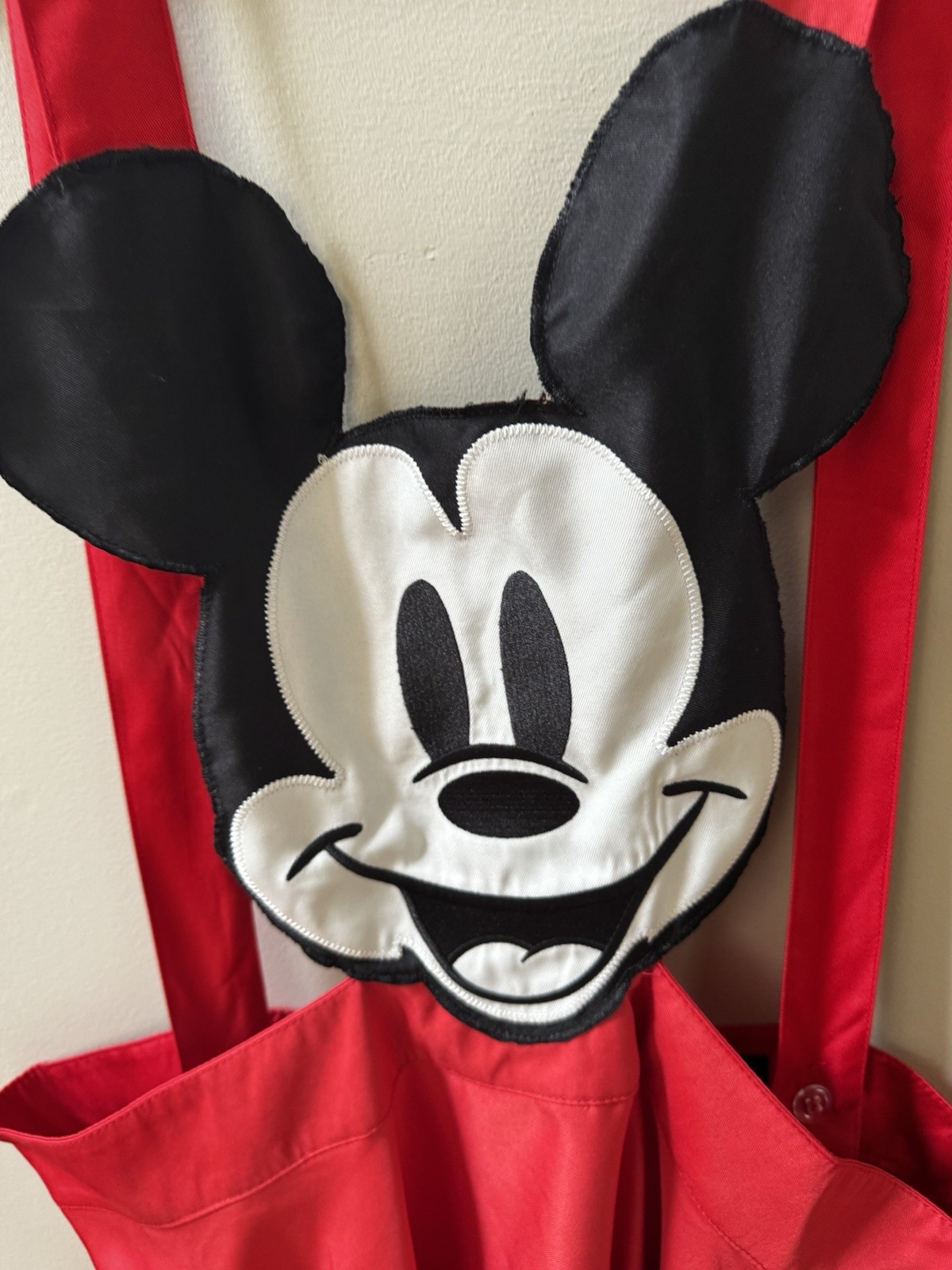 Disney x Unique Vintage Mickey Mouse Face Pinafore Skirt Red Ric Rac retro magic