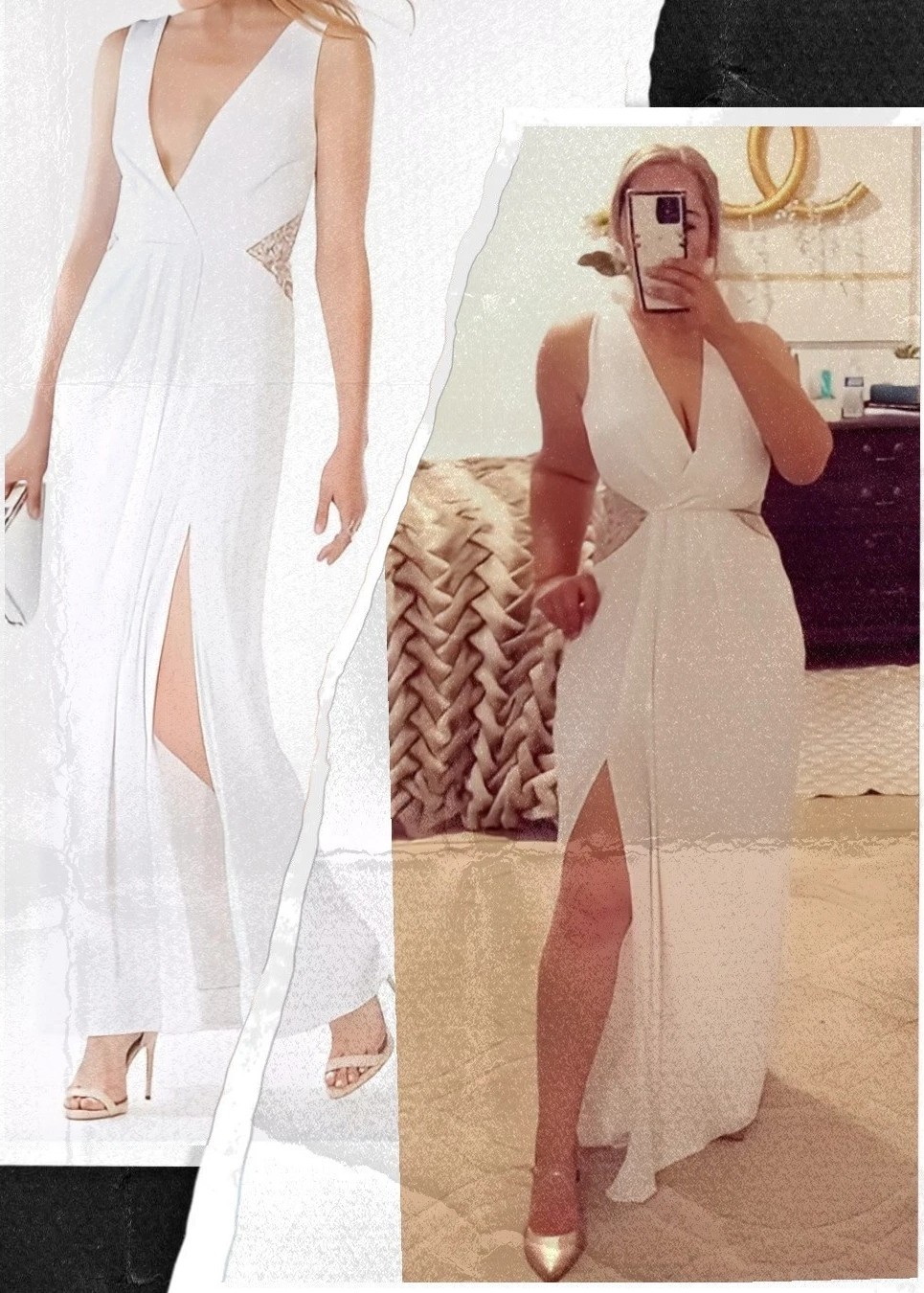 NWT BCBG MAXAZRIA HASANI CUTOUT LACE INSERT FRONT SLIT GOWN MAXI DRESS SZ 4 $350