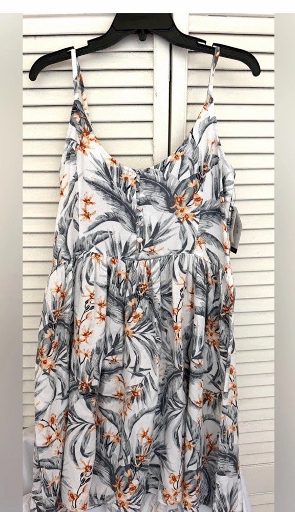 NEW RIP CURL Sundress Adjustable Straps Tropical Dreams Orange Blooms Size M