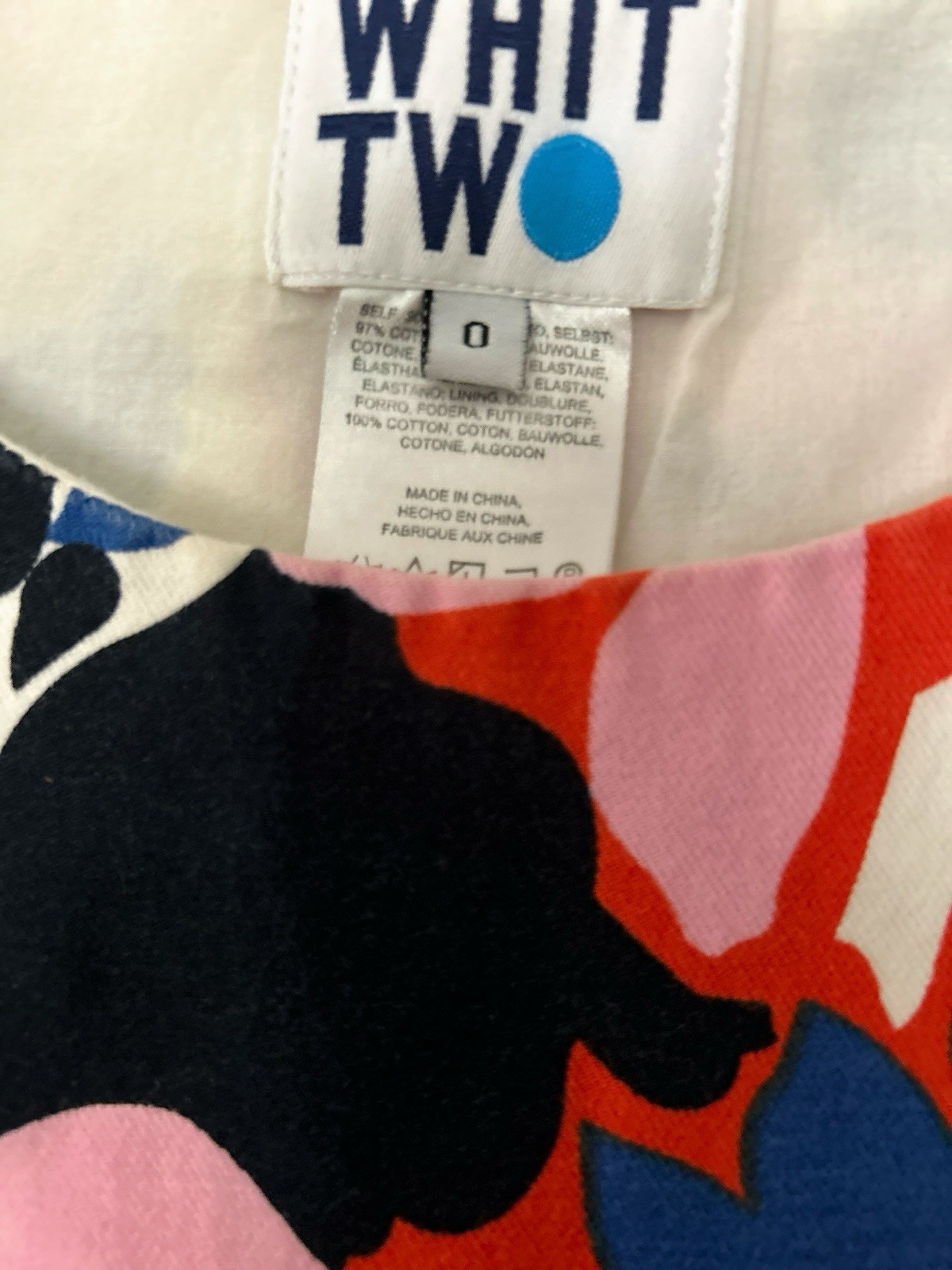 Anthropologie Whit Two Bright Floral Mini Dress, Cut Out Back, Size 0/XS