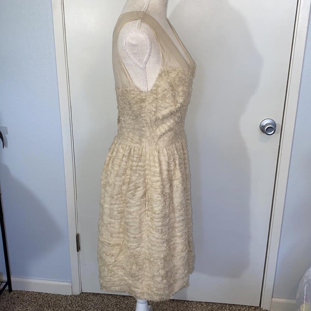 NWT Robert Rodriguez Knee Length Midi Dress Womens Tan Off White Bone Size 8