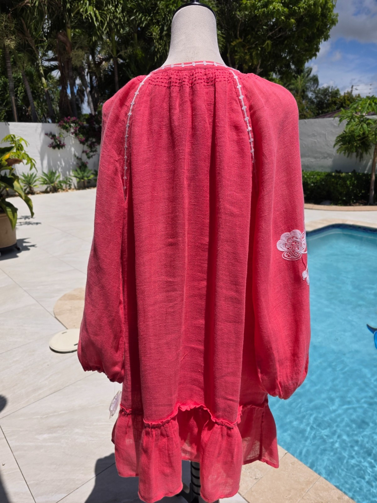 TOMMY BAHAMA PINK EMBROIDERY NEW LINED SIZE XL WOMEN DRESS D604