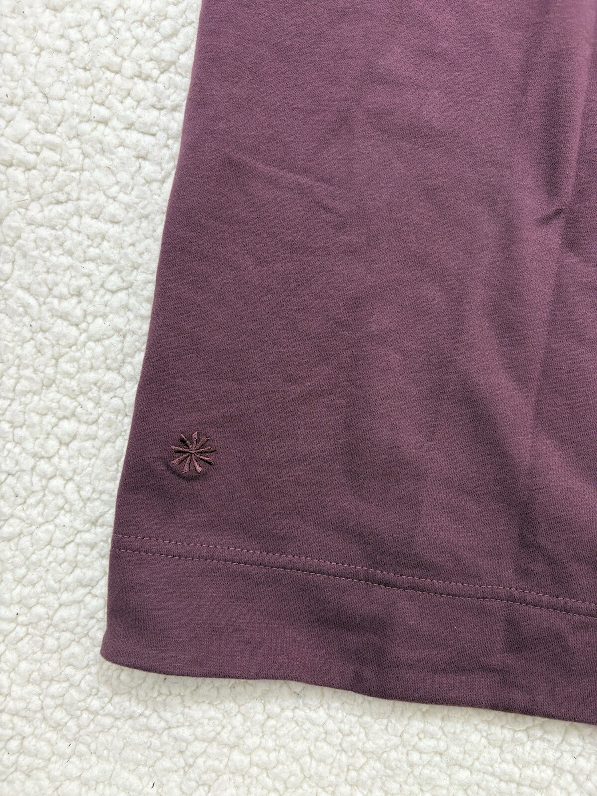Athleta Short Sleeve Hoodie Sweatshirt Dress Burgundy Maroon Size S Midi Slits