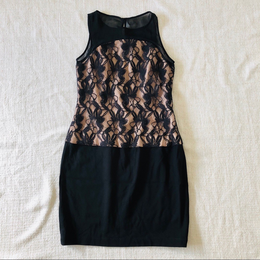 Aidan Mattox Black Lace Sleeveless Cocktail Dress Size 8 – New