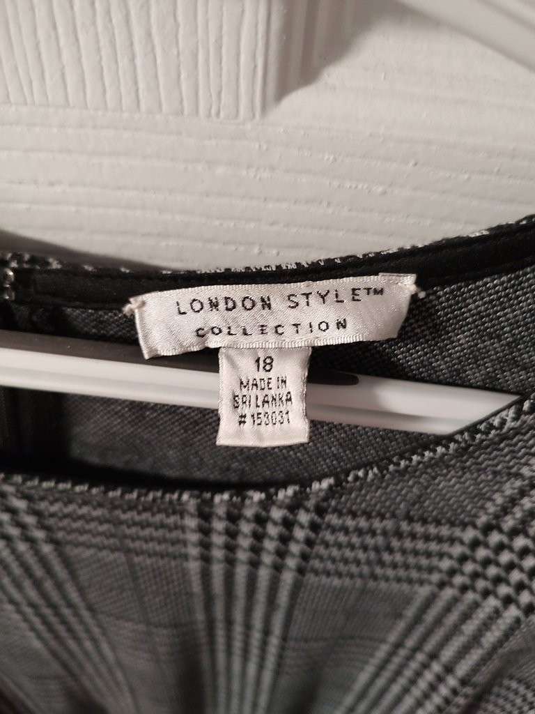 London Style Collection Plaid Ruffle Hem Dress