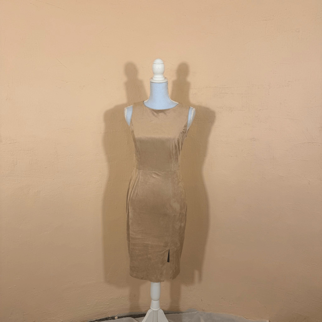 Forest Lily Faux Suede Sheath Dress size S