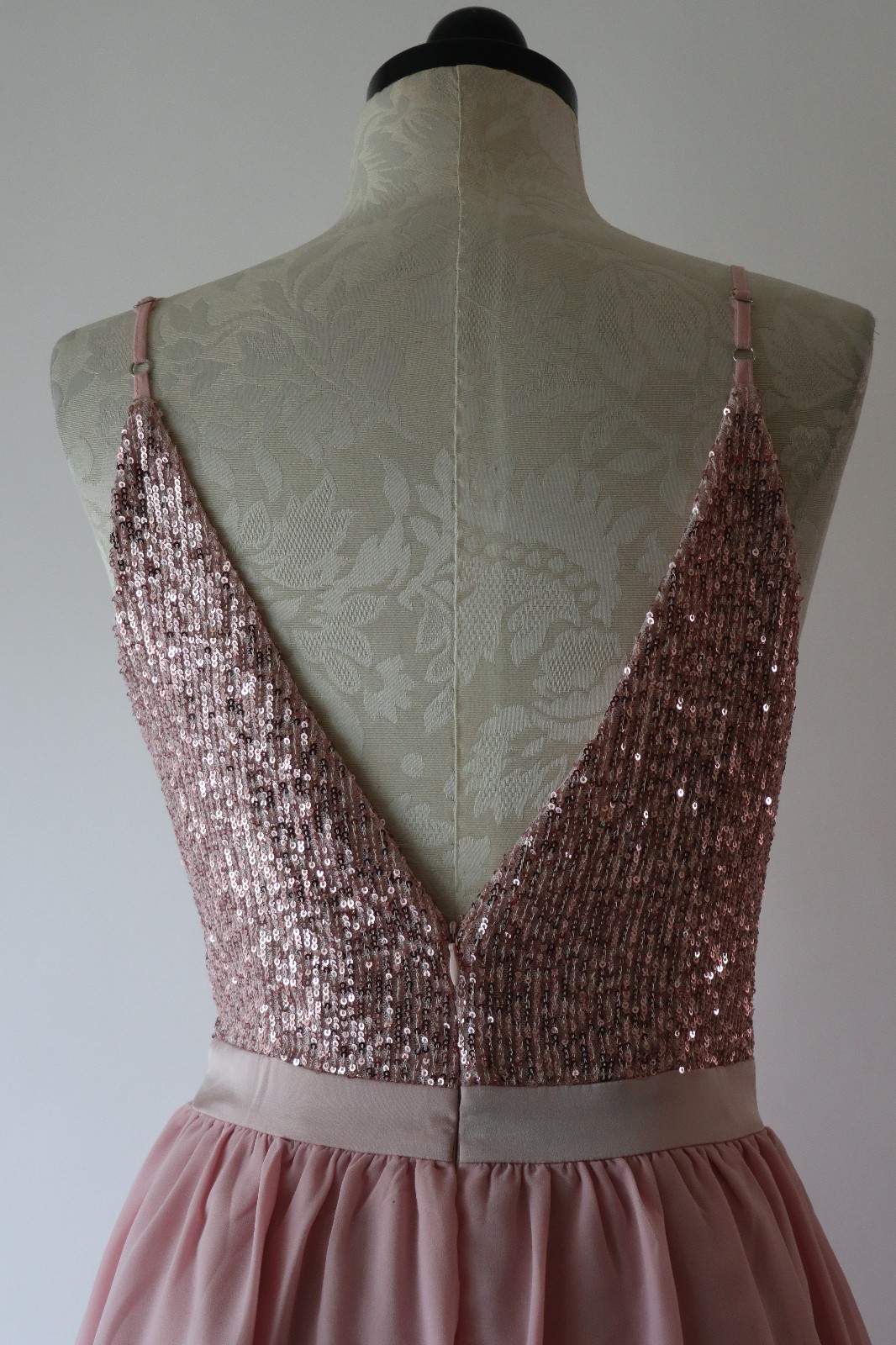Storia Pink Metallic Sparkle Sequin Chiffon Ruffled Babydoll Mini Dress Women S