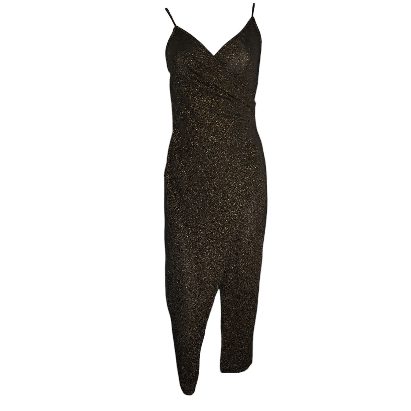 Bishop & Young Dress Womens Size S Small Brown Gold Sparkle Glitter Bodycon Glam