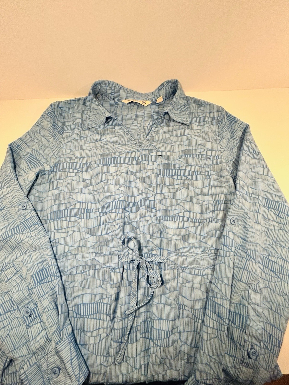 Shore To Summit Small Blue Geometric Print Tunic Dress Travel Hiking Shirt Dress