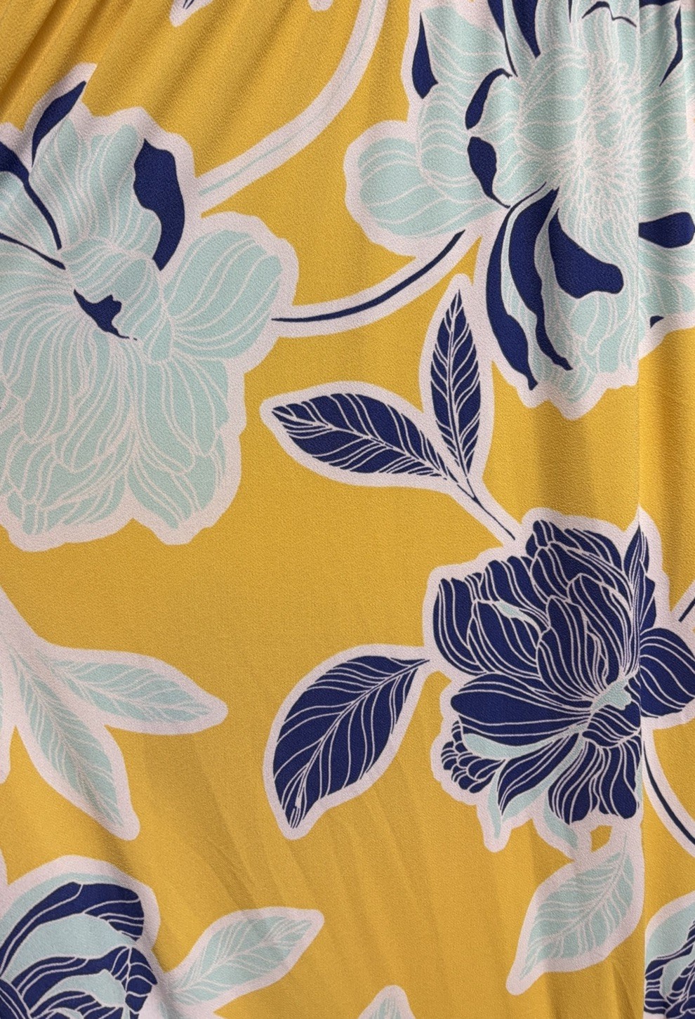 IMAN Global Chic Yellow Blue Floral Maxi Dress Resort Summer Cruise Petite M NWT