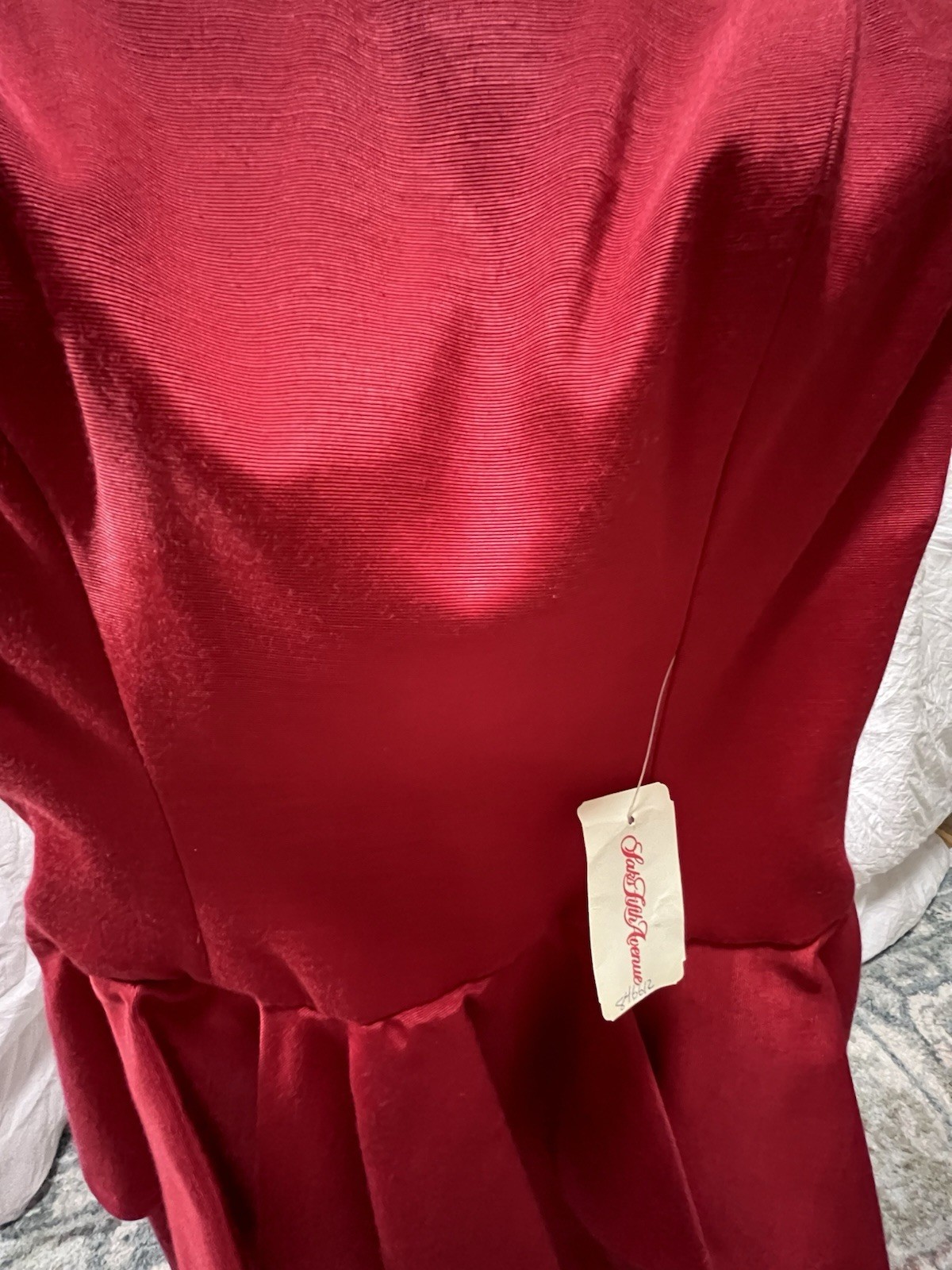 VTG! NWT! A.J. Bari For Saks Fifth Ave |Red Strapless Peplum Dress | Size: 4