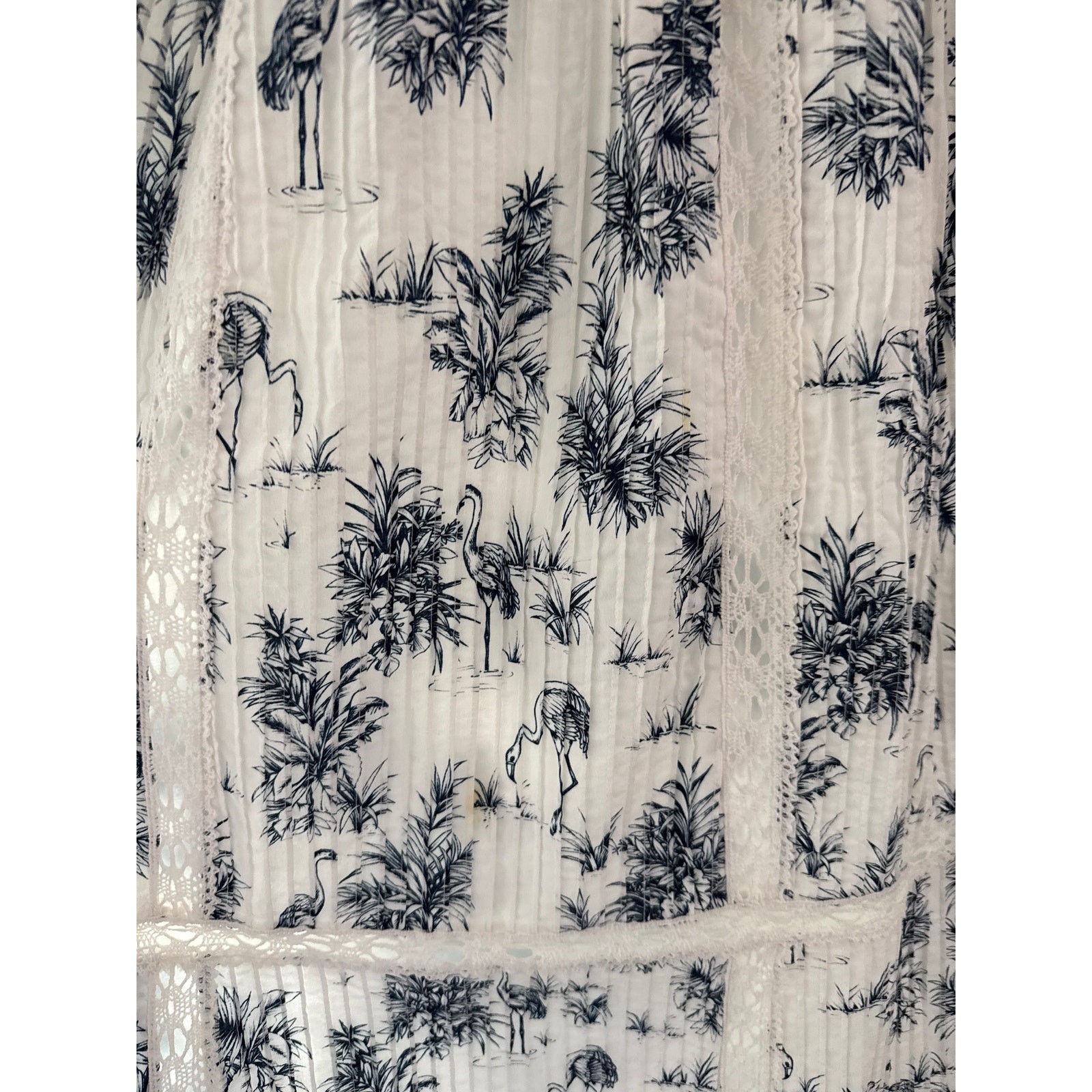 Hunter Bell New York Bevins Lace Midi Dress Palms & Flamingos Size 2